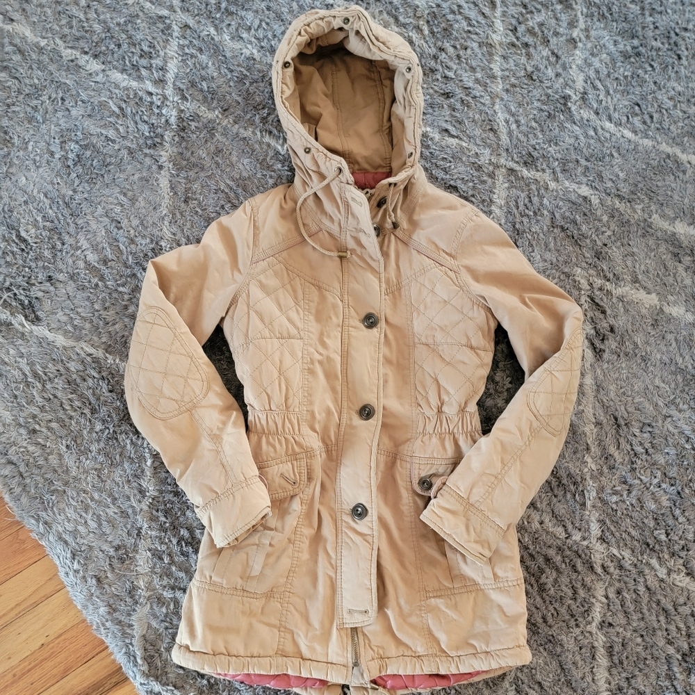 Bershka Beige Utility Jacket with Hood